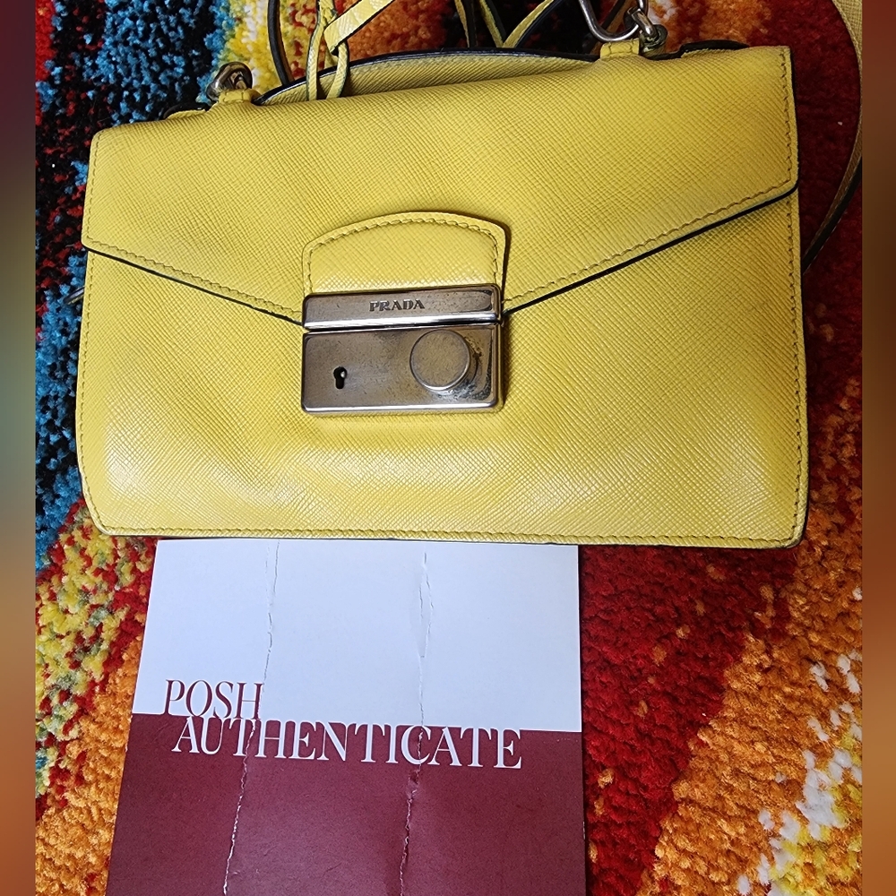 Authentic Prada Saffiano Top Handle Bag Or Crossbody Bag